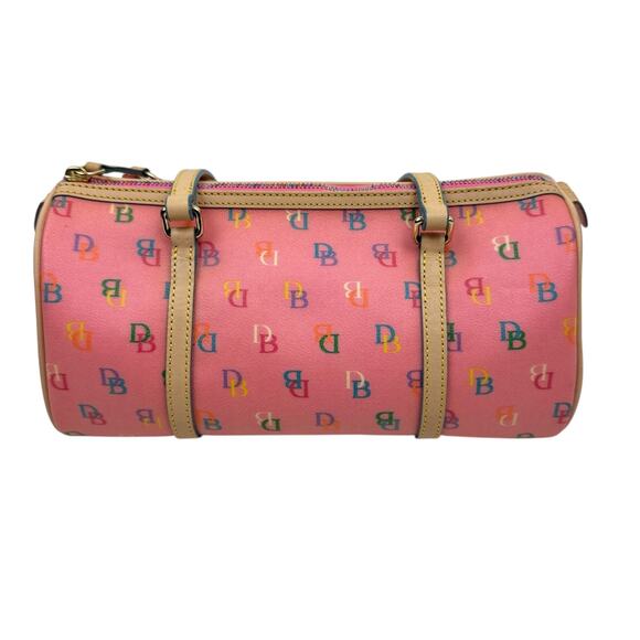 Dooney & Bourke Y2K Rainbow Barrel Bag Monogram Pink LIKE NEW - Picture 2 of 9